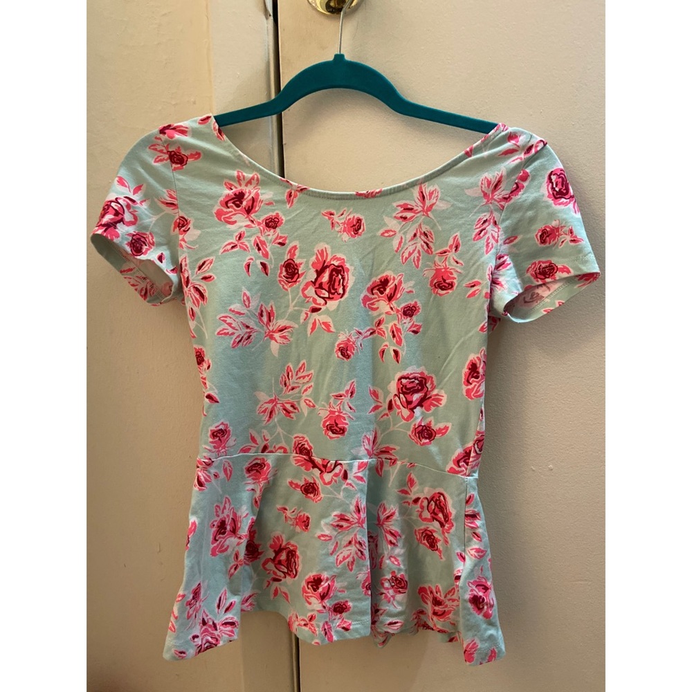 Mint Green and Bright Pink Floral Cotton Shirt